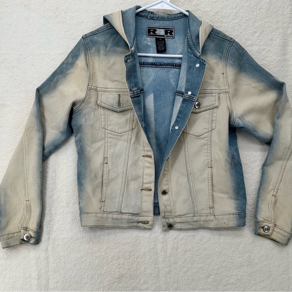 Jackets & Blazers - Vintage Y2K R4R Rave Jeans Gradient Denim Hooded Jacket